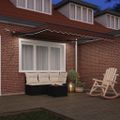 vidaXL Automaticky zaťahovacia markíza s LED hnedá 300x250 cm