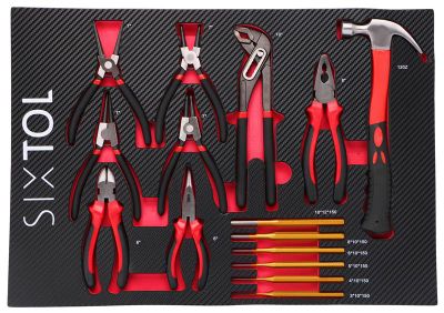 Modul s náradím do dielenského vozíka MECHANIC TOOL TRAY 4, 15ks SIXTOL