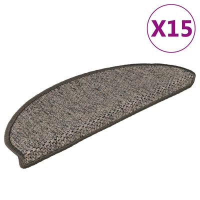 vidaXL Samolepiace nášľapy na schody, sisalový vzhľad 15 ks 65x21x4 cm