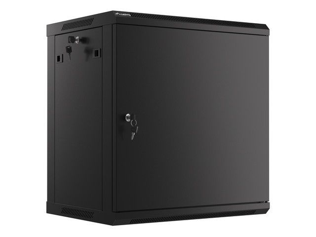 LANBERG RACKOVÁ SKRIŇA 19'' NÁSTENNÁ 12U/600X450 PRO VLASTNÚ MONTÁŽ S KOVOVÝMI DVERAMI ČIERNA