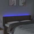 vidaXL Čelo postele s LED sivohnedé 147x16x78/88 cm látka