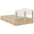 vidaXL Úložná posteľ Sonoma dub 135 x 190 cm Kompozitné drevo