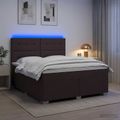 vidaXL Posteľ boxspring s matracom Tmavohnedá 140 x 190 cm Látka