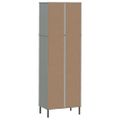 vidaXL Knižnica s 2 zásuvkami sivá 60x35x180 cm masívne drevo OSLO