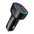 Nabíjačka do auta Joyroom JR-CL09, 4-portová, 1x USB-C PD, 1x QC3.0 USB, 2x USB (čierna)
