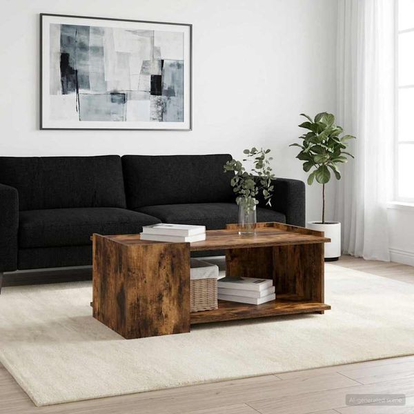 vidaXL Konferenčný stolík Dymový dub 90 x 50 x 33 cm Kompozitné drevo