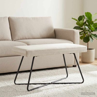 vidaXL lavička Krémová 80 x 40 x 45 cm Zamat