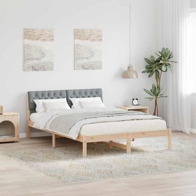 vidaXL Rám postele Hnedá a svetlo šedá 160 x 200 cm Borovicový masív