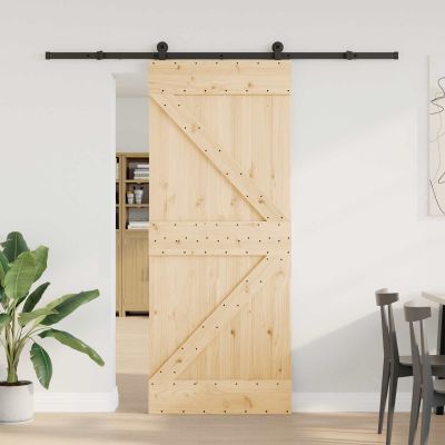 vidaXL Posuvné dvere NARVIK Prírodná a čierna 85 x 210 cm (213,5 cm)