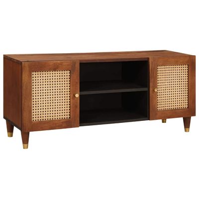 vidaXL TV skrinka Hnedá 105 x 33,5 x 46 cm Masívne mango drevo