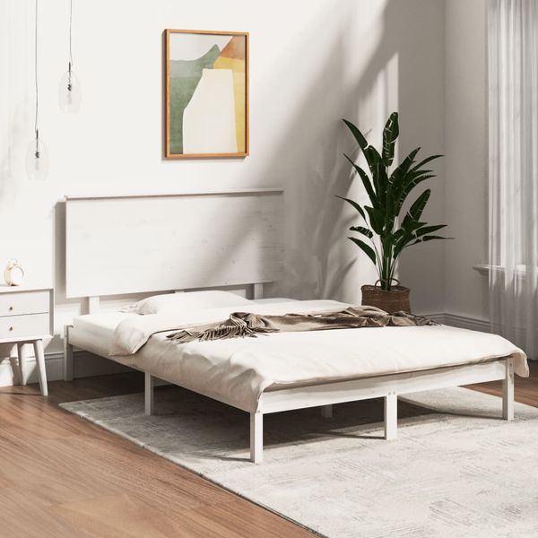 vidaXL Posteľ s matracom biela 120x200 cm borovicový masív