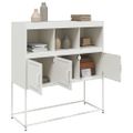 vidaXL Komoda biela 100,5x39x107 cm oceľ