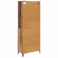 vidaXL Highboard Staré drevo 69,5 x 34 x 180 cm Kompozitné drevo