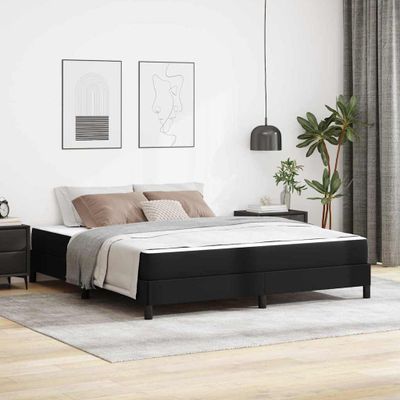vidaXL Rám postele s matracmi Čierna 180 x 200 cm látka