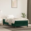 vidaXL Posteľný rám s boxspringom tmavozelený 90x200 cm zamat
