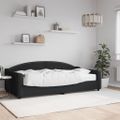 vidaXL Denná posteľ s matracom čierna 100x200 cm látka