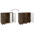 vidaXL Servírovacia skriňa Dymový dub 89 x 34,5 x 80 cm