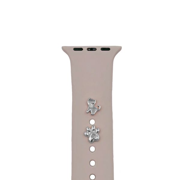Pin Charms set for watch straps cat silver