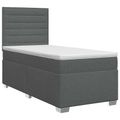 vidaXL Posteľ boxspring s matracom Tmavosivá 100 x 200 cm Látka