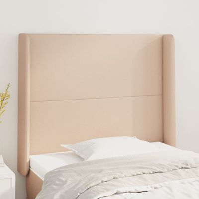 vidaXL Čelo postele so záhybmi kapučínové 103x16x118/128 cm umelá koža
