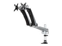 Full Motion Articulating Arms - Premium Dual Monitor Stand - For up to 30" (19.8lb/9kg) VESA Mount Monitors - Tool-less Assembly - Steel & Aluminum - Montážna sada (úchyt na stôl, svorka s priechodkou) - plný pohyb - pre Displej LCD - plast, hliník, oceľ - čierna, strieborná - veľkosť obrazovky: 30" - pre P/N: ACCSMNT, DK30A2DH, DK30C2DAGPD, DK30C2HAGPD, PXT101YUK, TB3DK2DPM2, TB3DK2DPPD