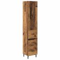 vidaXL Highboard Staré drevo 34,5 x 34 x 180 cm Kompozitné drevo