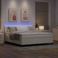 vidaXL LED box s pružinami Krémová a biela 180 x 200 cm