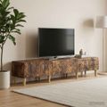 vidaXL TV skrinka 147 x 34,5 x 30 cm Dymový dub Kompozitné drevo