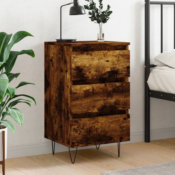 vidaXL Nočný stolík dymový dub 44x35x69 cm kompozitné drevo