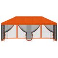vidaXL Altánok so stenami 6 x 3 m Oranžová Polyester a oceľ 190 gsm