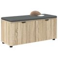 vidaXL Predsieňová lavica s vankúšom Sonoma dub 100 x 38 x 46 cm