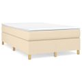 vidaXL Posteľný rám s boxspringom krémová 120x200 cm látka