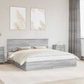 vidaXL Úložná posteľ Sivý Sonoma 200 x 200 cm Kompozitné drevo