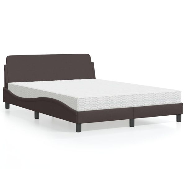 vidaXL Posteľ s matracom Dover tmavohnedá 140x190 cm látka