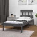 vidaXL Posteľný rám, sivý drevený masív 75x190 cm malé jednolôžko