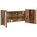 vidaXL Zrkadlový kabinet s LED Staré drevo 100 x 12 x 45 cm