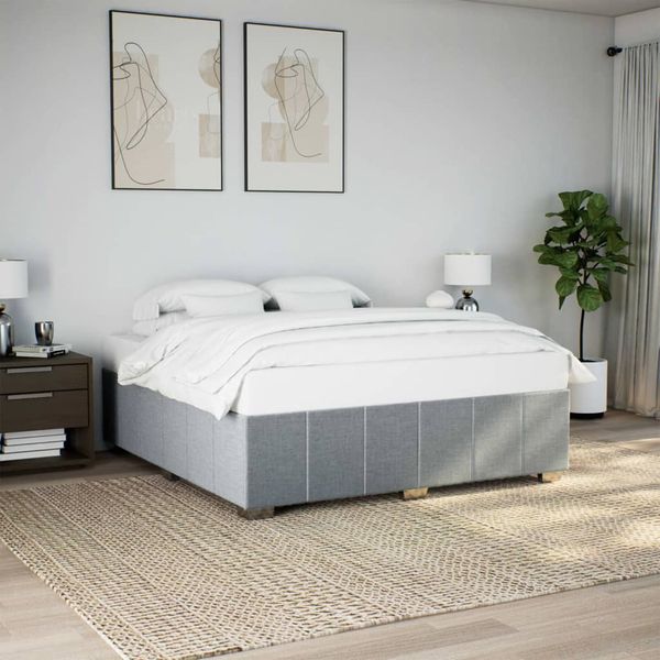 vidaXL Posteľ bez matraca bledosivý 180x200 cm látka
