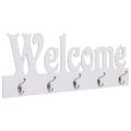 vidaXL Nástenný vešiak WELCOME biely 74x29,5 cm