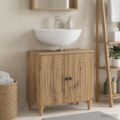 vidaXL Kúpeľňová skrinka pod umývadlo ALKMAAR Dub artisan