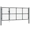 vidaXL Pletená záhradná brána antracitová 350x125 cm pozinkovaná oceľ
