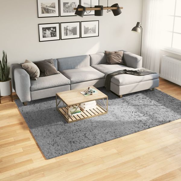 vidaXL Shaggy koberec PAMPLONA, vysoký vlas, moderný, sivý 200x280 cm