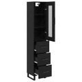 vidaXL Highboard Čierny dub 34,5 x 34 x 180 cm Kompozitné drevo