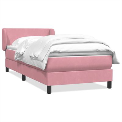 vidaXL Posteľný rám boxsping s matracom ružový 100x210 cm zamat