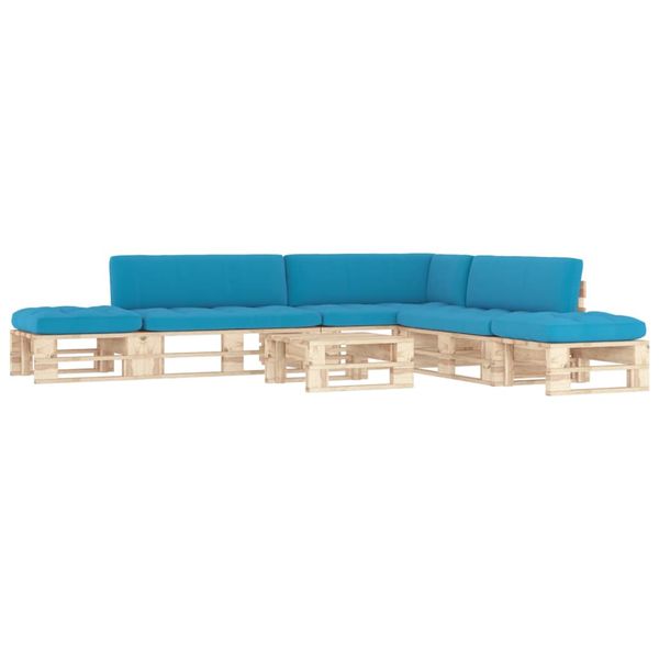 vidaXL 6-dielna paletová súprava a vankúše impregnovaná borovica
