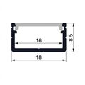 Hliníkový profil Solight WM906-1 pre LED pásy, 18x9mm, 1m, mliečny difúzor