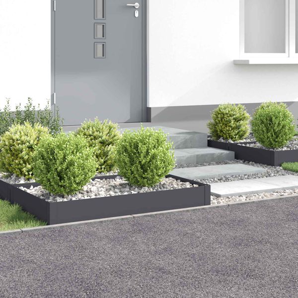 vidaXL Obrubník trávnika 4 ks 100 x 60 x 20 cm Oceľ Antracitová