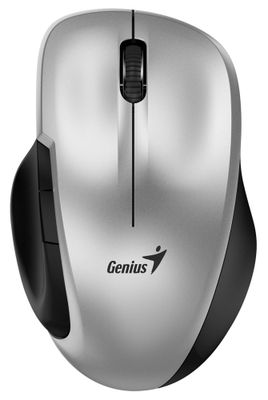 GENIUS Ergo 8200S Silver/ 1200 dpi/ bezdrátová/ USB Type-C/ 5tlačítek/ tichá/ BlueEye senzor/ stříbrná Myš, bezdrátová, optická, 1200DPI, 5 tlacítek, tichá, BlueEye senzor, USB-C, stríbrná