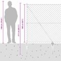vidaXL Reťazová brána s hrotmi 10 x 1,6 m Pozinkovaná oceľ Strieborná