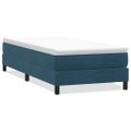 vidaXL Posteľný rám boxsping bez matracom tmavomodrý 80x220 cm zamat