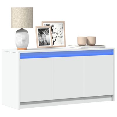 vidaXL TV stolík s LED biely 100x34x50 cm kompozitné drevo